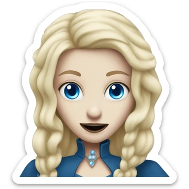crazy blonde girl vampire with blue eyes  sticker