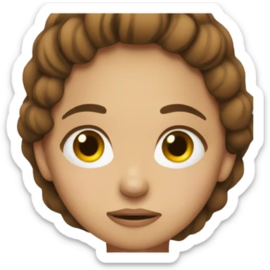 A bit tired girl with brown hair sticker