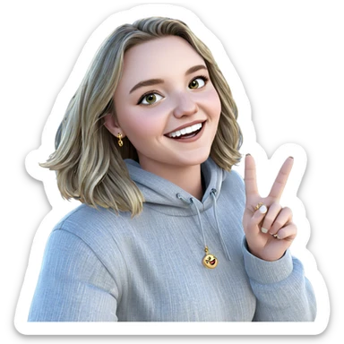 smiling girl outdoors with jewelry sticker