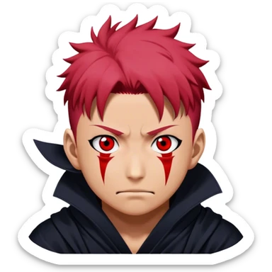 The image is an emoji-style depiction of Ryomen Sukuna from Jujutsu Kaisen sticker