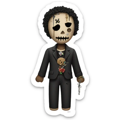 Voodoo doll with pins sticker