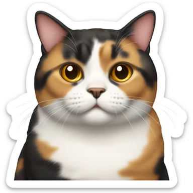 Fat calico cat sticker