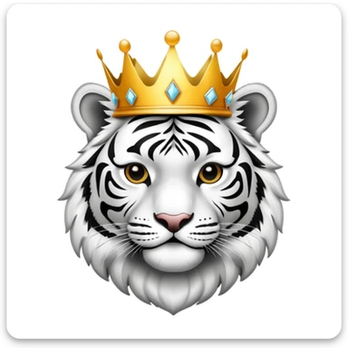 Black and white tiger and crown sticker