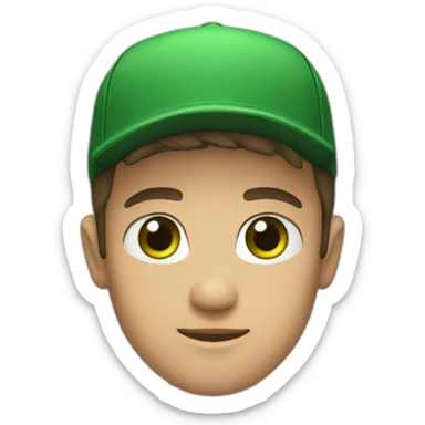 Guy in black cap with green eyes sticker