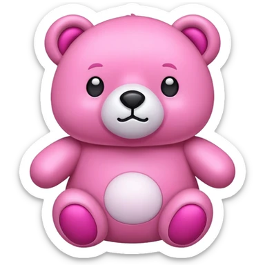 pink stuffed bear sticker