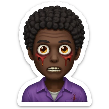 Zumbi com cabelo cacheado preto masculino zumbí  sticker