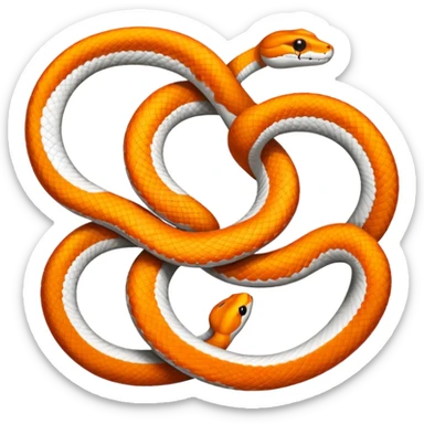 circle of white and orange snakes, multiple snakes arranged in a circular pattern sticker