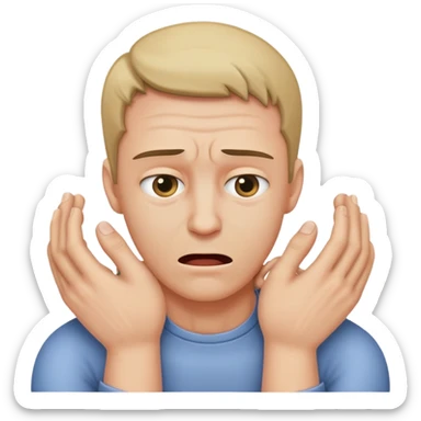 person strangling themselves with two hands ￼ sticker