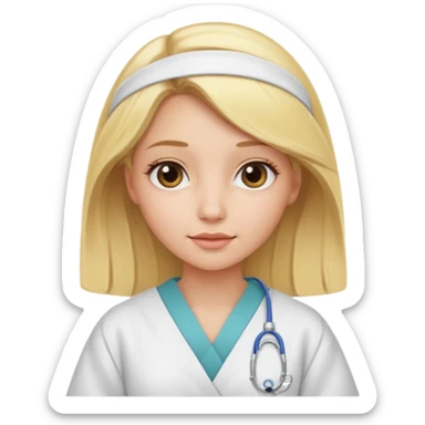 Blonde girl in medicine gown sticker