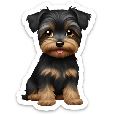 Black Yorkiepoo  sticker