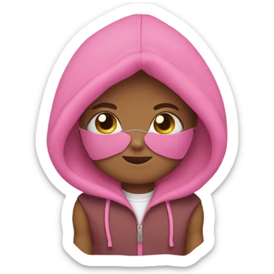Pink Palm puff hoodie sticker