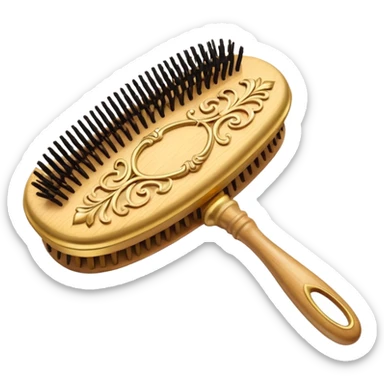 golden hair brush sticker