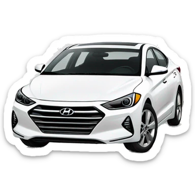 White Hyundai Elantra car  sticker