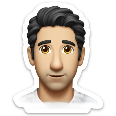 younger David Schwimmer very upset with no facial hair sticker