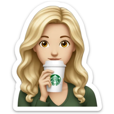 White girl drinking starbucks sticker
