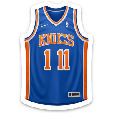 new york knicks basketball jersey featuring the number 11 sticker