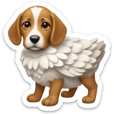 A puppy wearing a goose costume  sticker