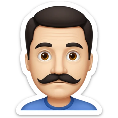 mustache young aged man,Big black mustache. sticker