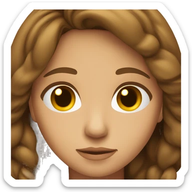 The young brown haired woman is resting  sticker