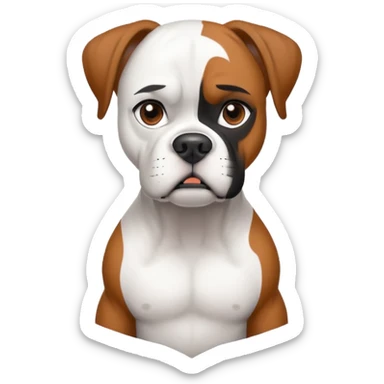 White boxer dog sticker
