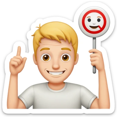 man with a stupid sign sticker