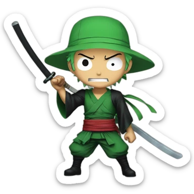 zoro one piece au combat sticker