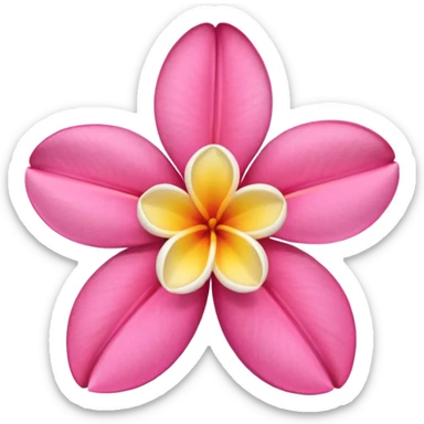 frangipani flower, pink, five petals sticker