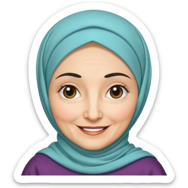 OLD WHITE WOMAN HIJAB BLACK EYEBROWS SMILE sticker