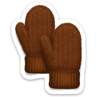 Brown knitted mittens sticker