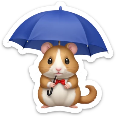 hamster holding an umbrella sticker