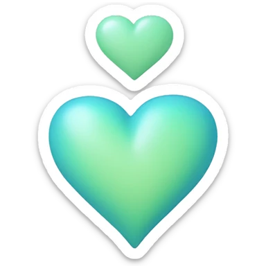 pastel green and blue heart sticker