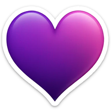 a dark purple and dark pink ombre heart sticker