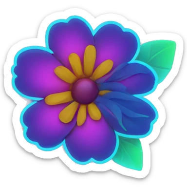Neon flower sticker