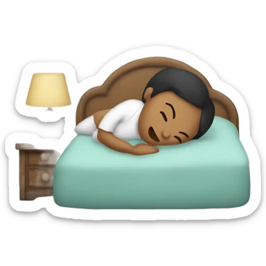 Monita dormida abrazando una almohada  sticker