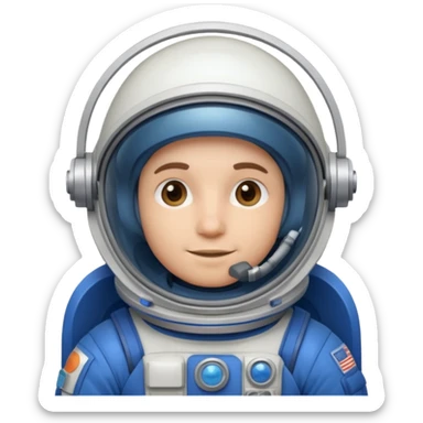 Engineer in an blue astronaut suit sticker