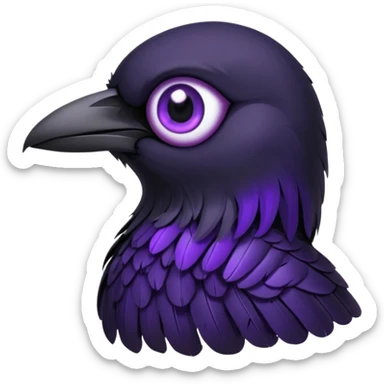 black raven with purple eyes more dark and gothic image and more black i just want the eyes purple sticker