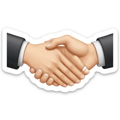 two white hands in a secret handshake sticker