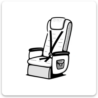 plane seat, hand-drawn doodle style sticker
