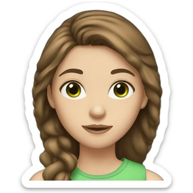 teenage girl wit brown hair and green eyes sticker