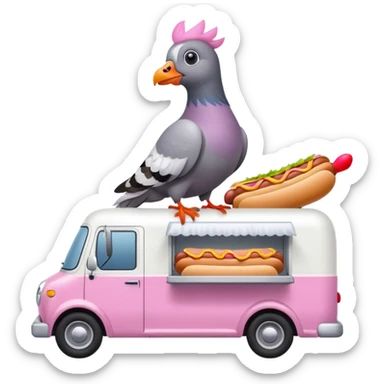 Pigeon is in the hot dog Van sticker