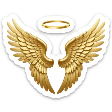 Angel wings with halo  sticker