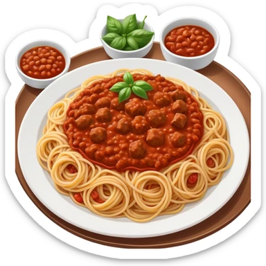 Spaghetti Bolognese on a plate,fine pieces  sticker