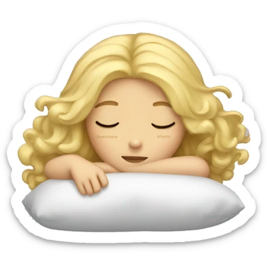 Blond girl sleeping sticker