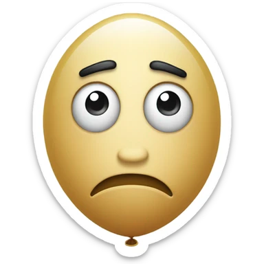 Ballon with worry face sticker