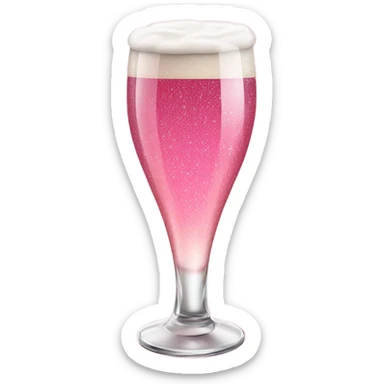 Pink beer with glitter sticker