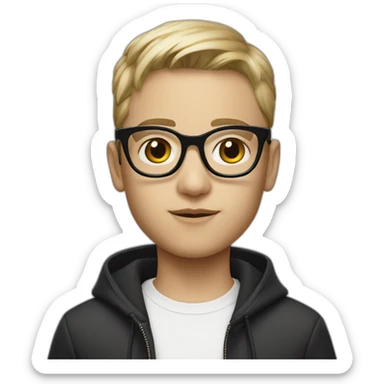 boy in white Prada glasses sticker