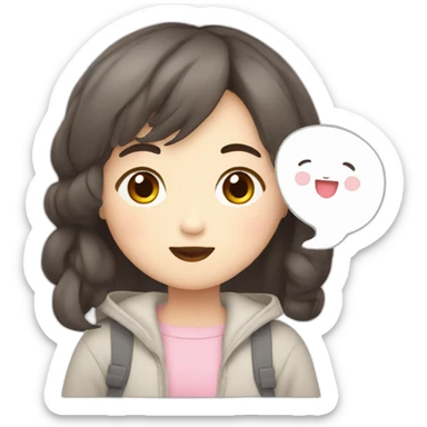 cute korean girl with speech bubble sticker