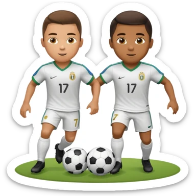 ronaldo and robinho playing football sticker