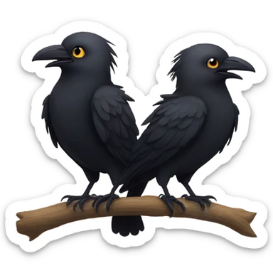 Cute crow siblings sticker