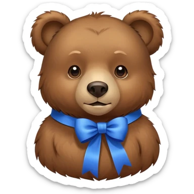 bear with a ribbon on the neck sticker